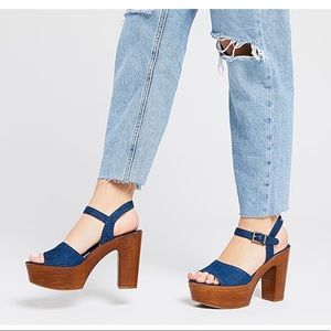 Mix No. 6 Carinda Denim Platform Sandals